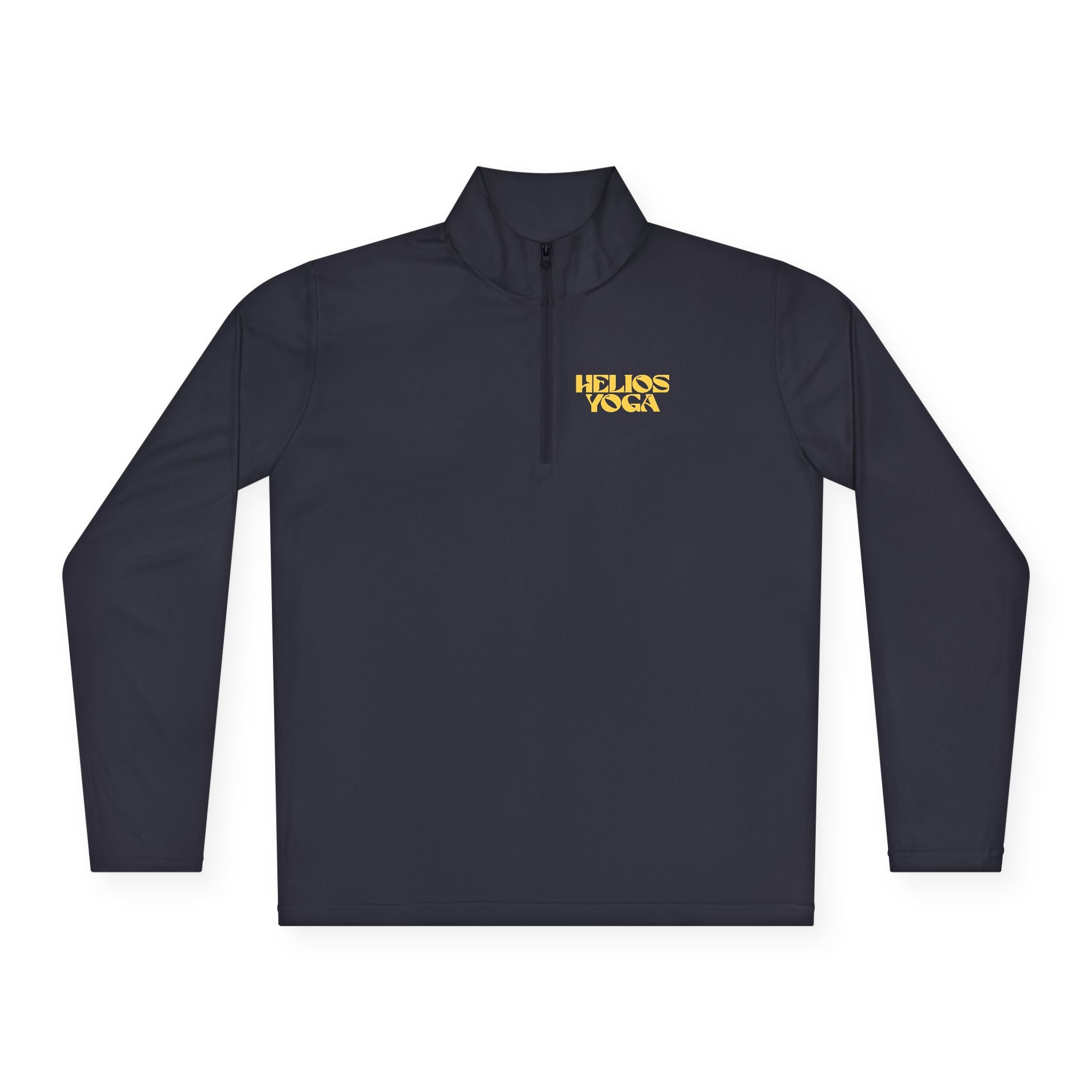Quarter-Zip Pullover — Small Bold Yellow Helios Yoga Logo