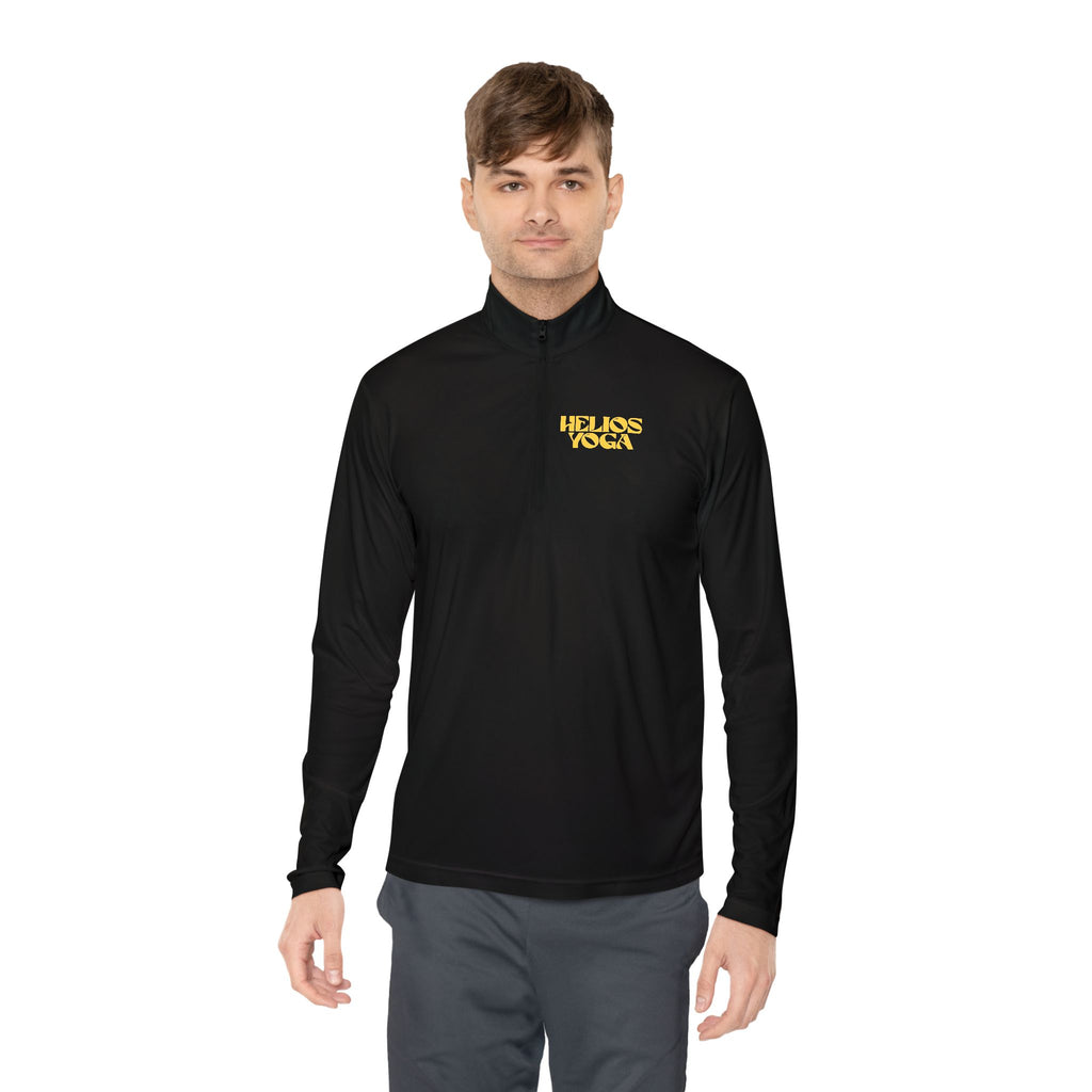 Quarter-Zip Pullover — Small Bold Yellow Helios Yoga Logo