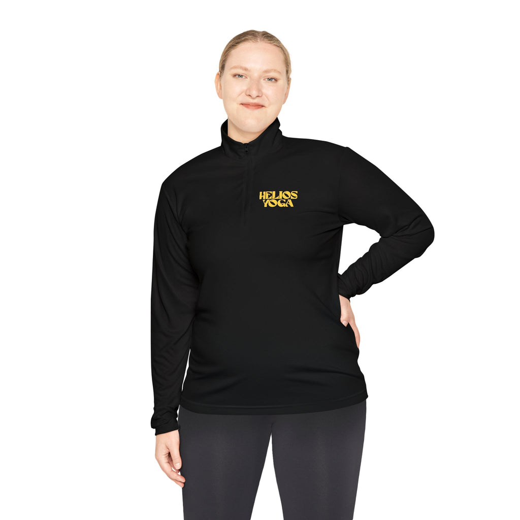 Quarter-Zip Pullover — Small Bold Yellow Helios Yoga Logo