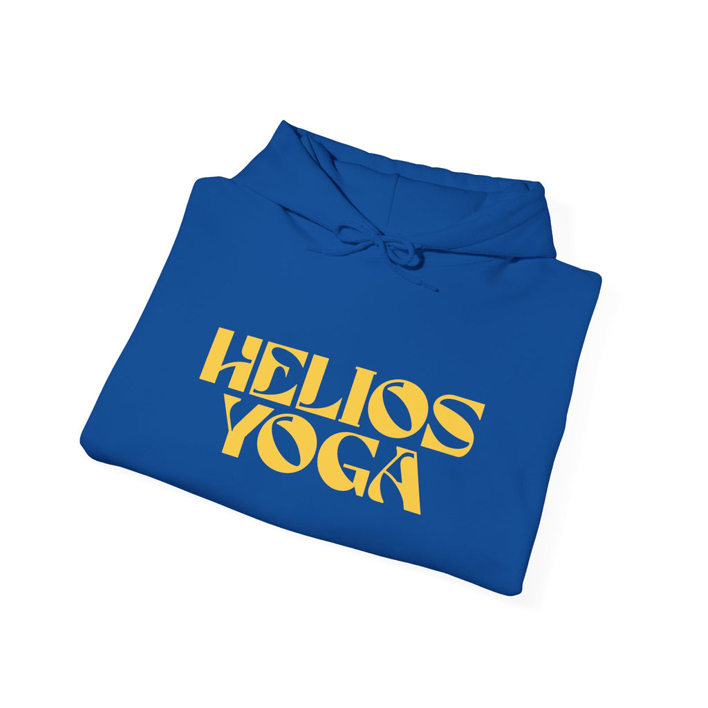 Helios Yoga Hoodie – Retro Gold Logo Pullover for Yoga & Casual Wear