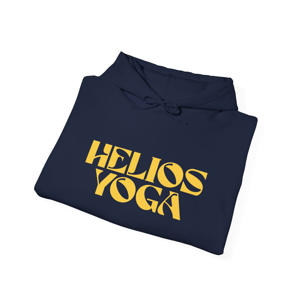 Helios Yoga Hoodie – Retro Gold Logo Pullover for Yoga & Casual Wear