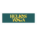 Helios Yoga Bumper Sticker — Retro Yellow Logo on Teal