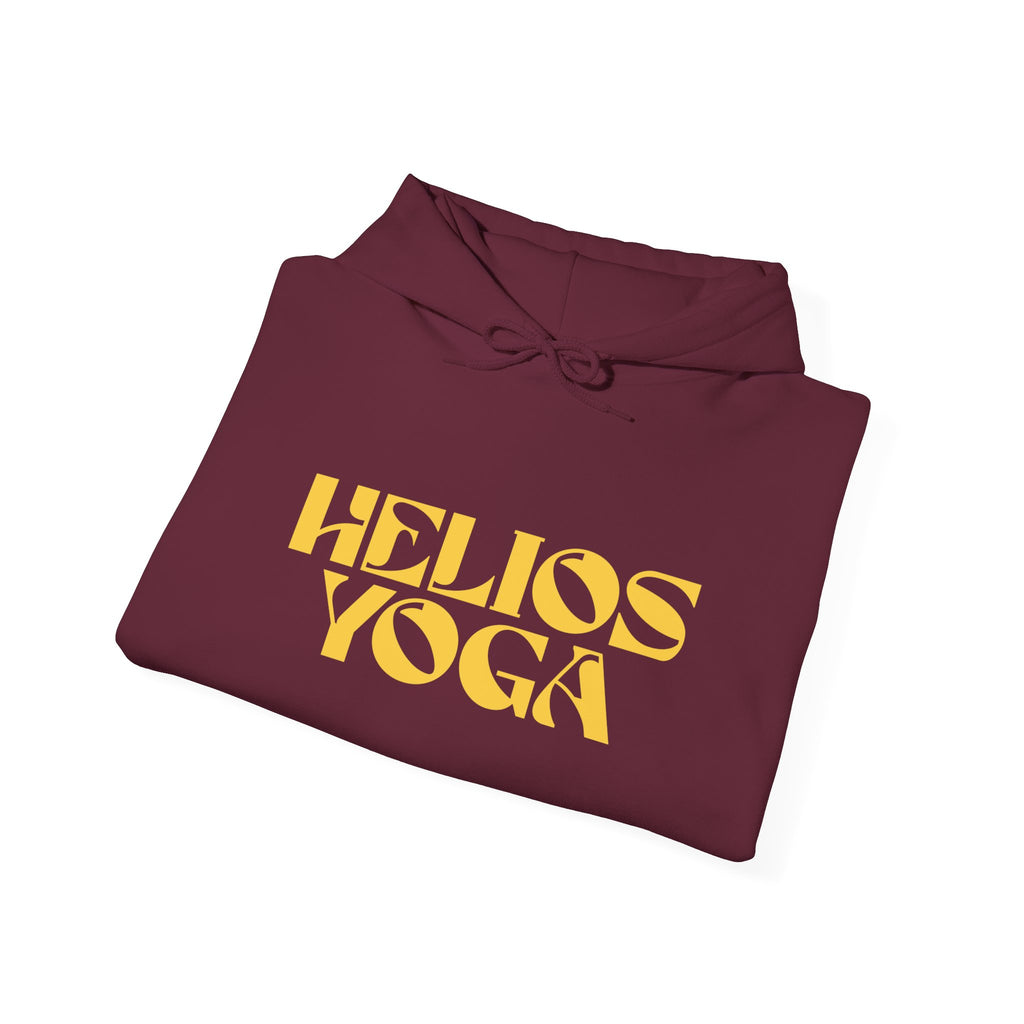 Helios Yoga Hoodie – Retro Gold Logo Pullover for Yoga & Casual Wear