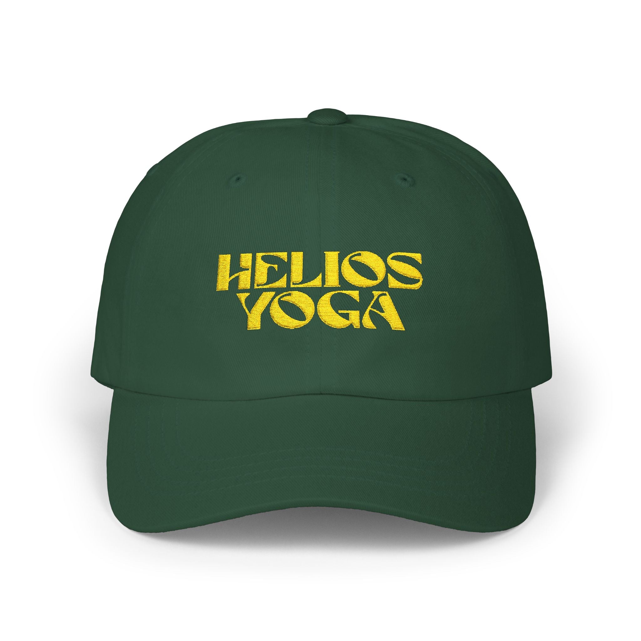 Helios Yoga Embroidered Dad Cap — Green & Yellow Casual Yoga Hat