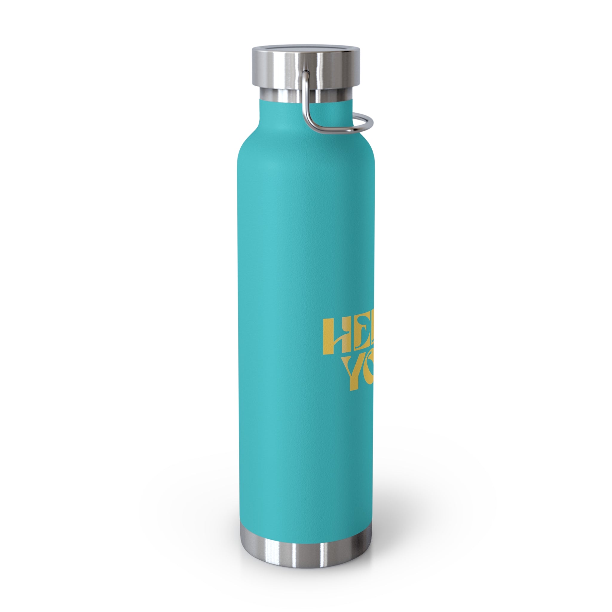22oz Insulated Water Bottle — Retro 'Hello You' Bold Typography, Copper Vacuum Flask